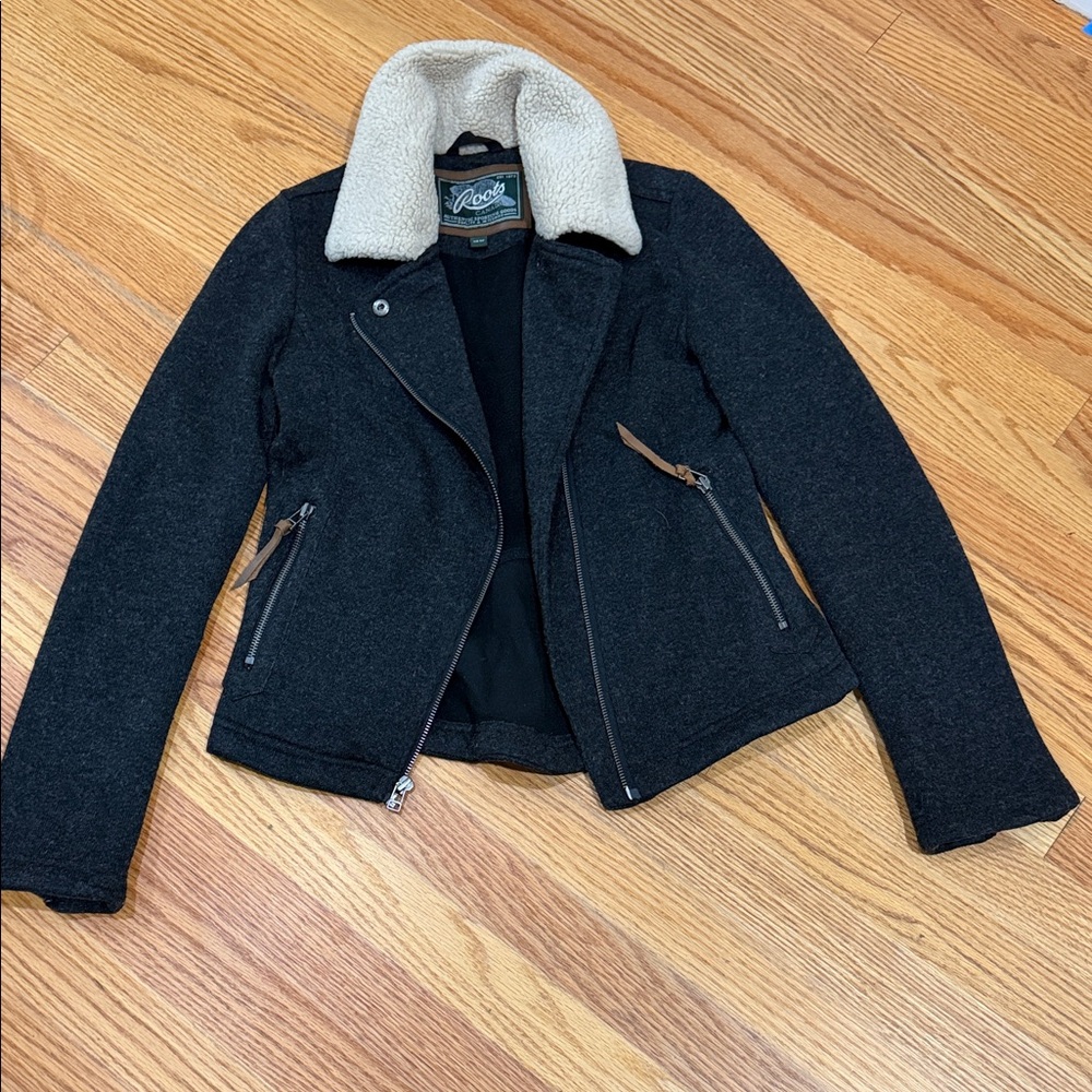 Rare Roots Canada Fleece collar moto jacket